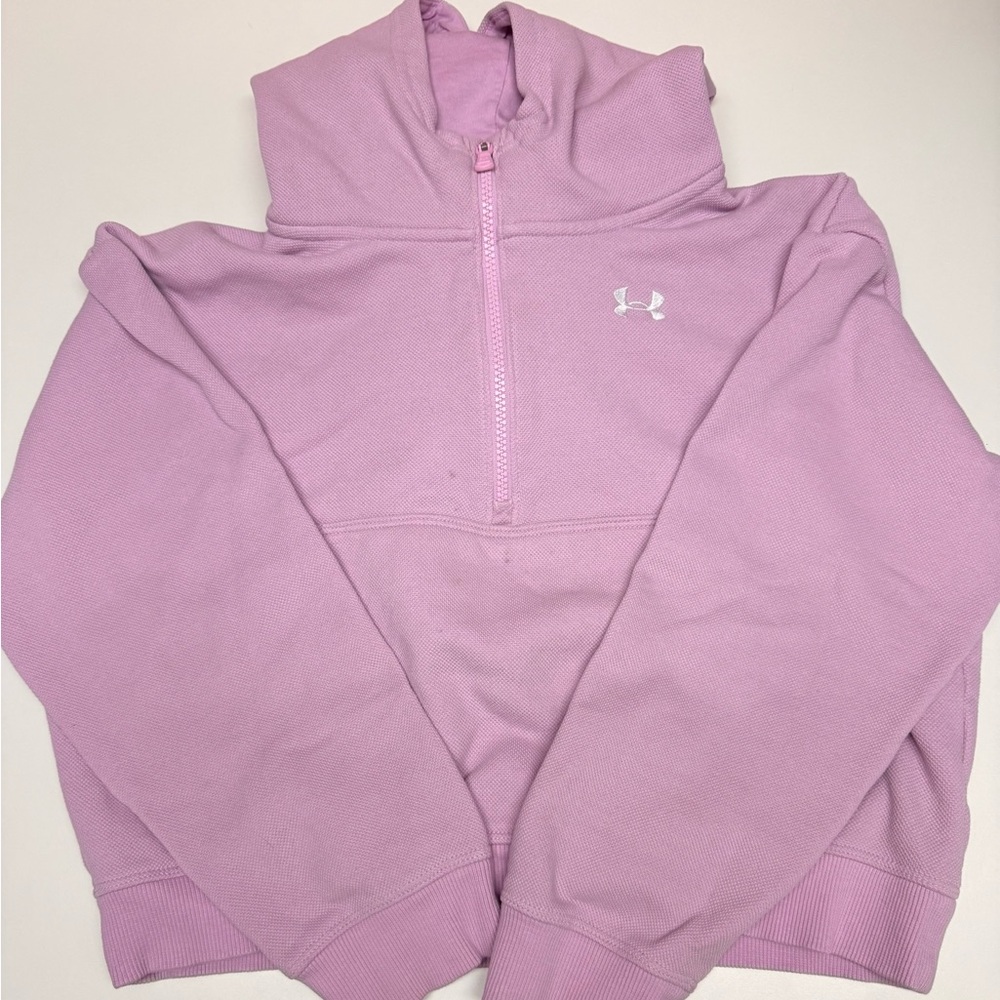 Kids Under Armour Light Pink Half-Zip Hoodie - Youth Medium